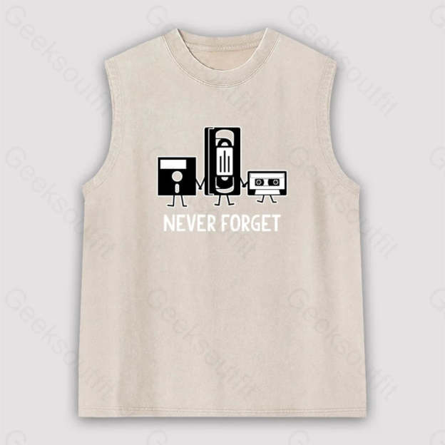 Never Forget Unisex Washed Tank Apricot / S