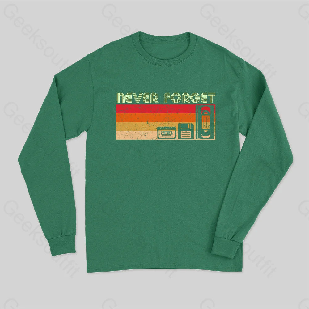 Never Forget Video Long Sleeve T-Shirt Green / S
