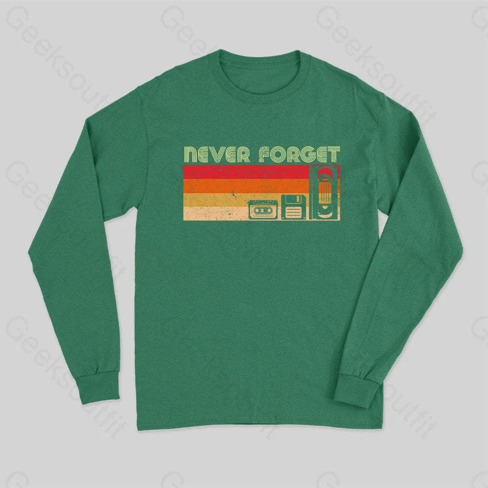 Never Forget Video Long Sleeve T-Shirt Green / S