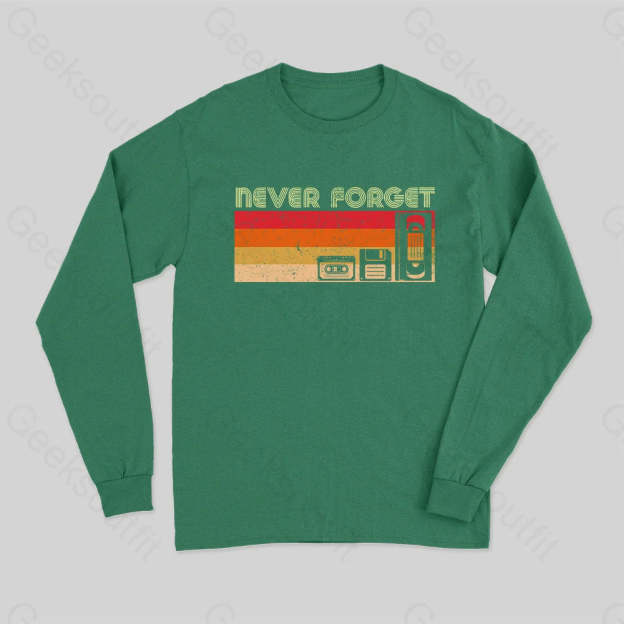 Never Forget Video Long Sleeve T-Shirt Green / S