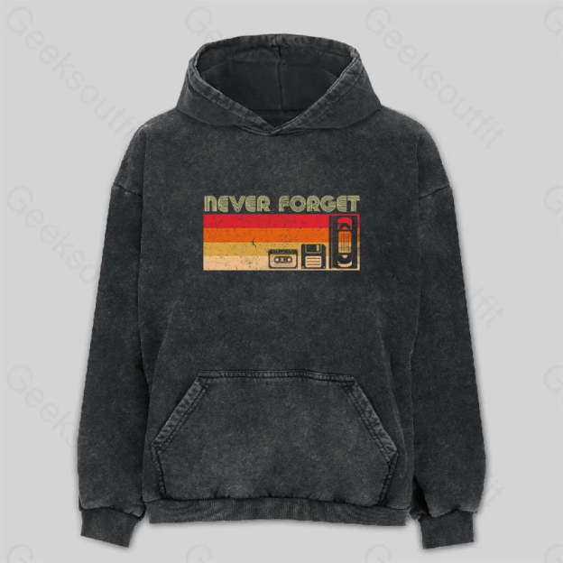 Never Forget Video Washed Hoodie M