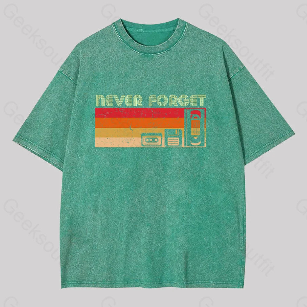 Never Forget Video Washed T-Shirt Grass Green / S