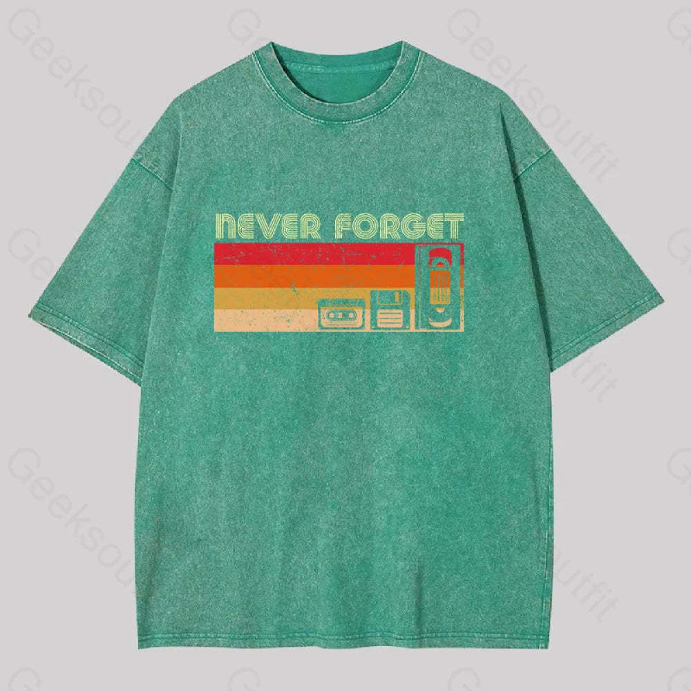 Never Forget Video Washed T-Shirt Grass Green / S