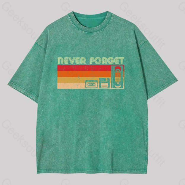 Never Forget Video Washed T-Shirt Grass Green / S