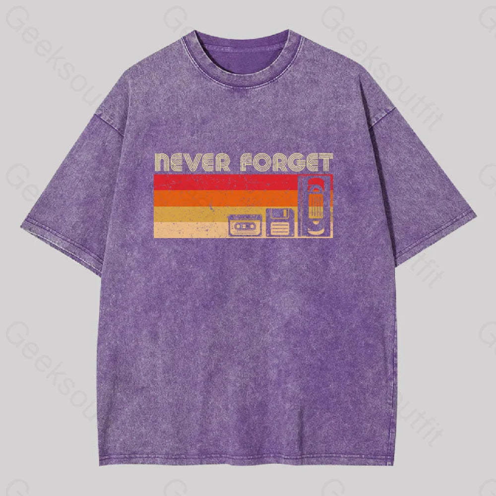 Never Forget Video Washed T-Shirt Purple / S