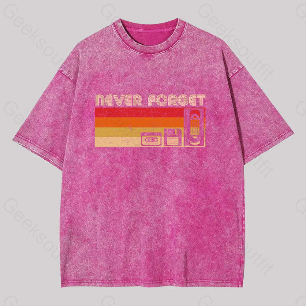 Never Forget Video Washed T-Shirt Rose Red / S