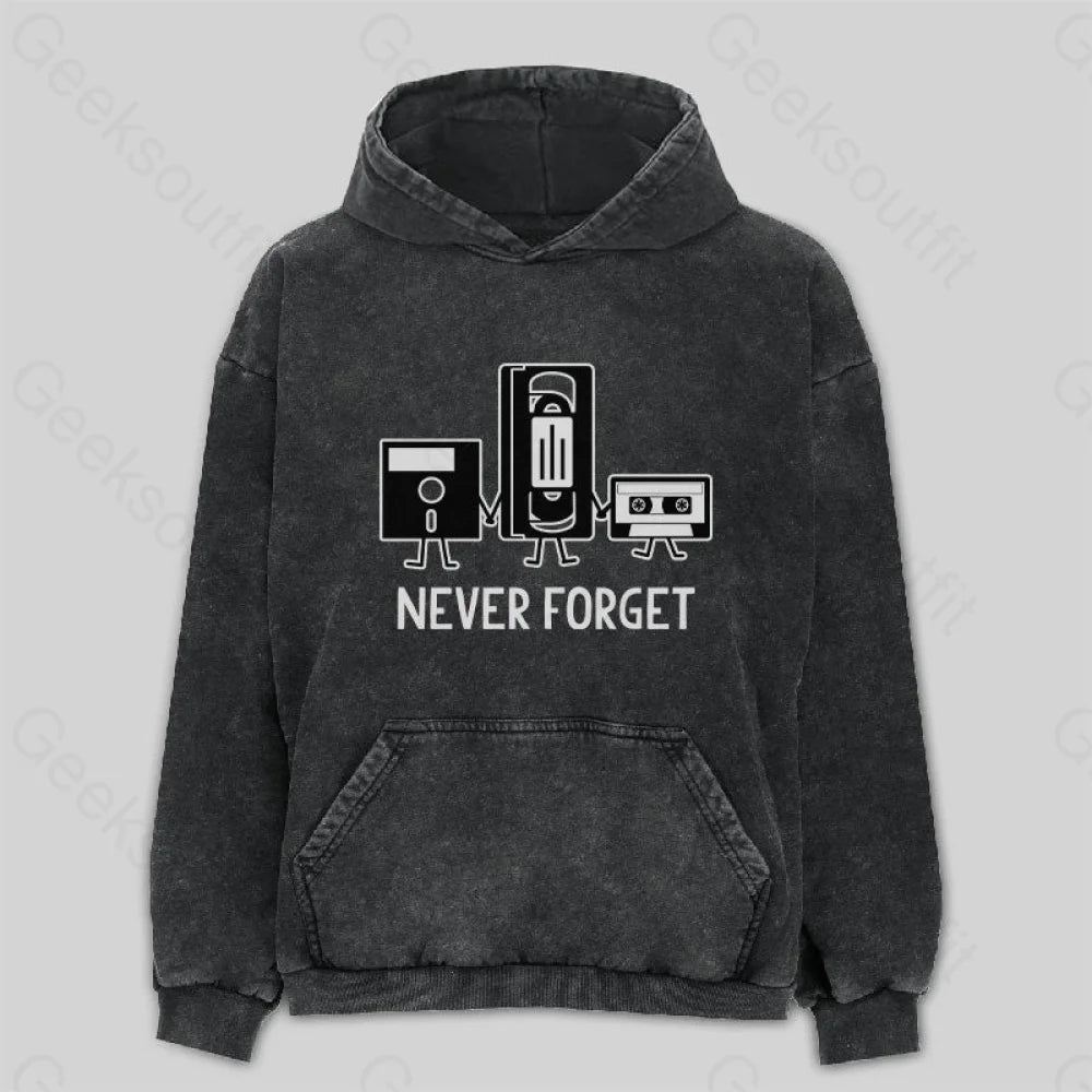 Never Forget Washed Hoodie M