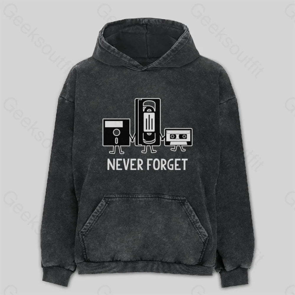 Never Forget Washed Hoodie M