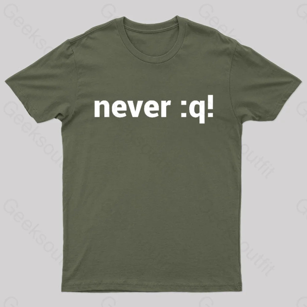 Never:Q Geek T-Shirt Army Green / S