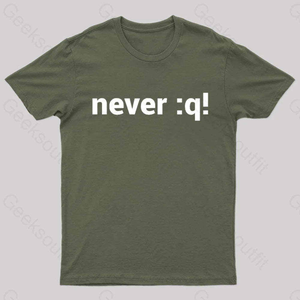 Never:Q Geek T-Shirt Army Green / S