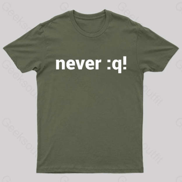 Never:Q Geek T-Shirt Army Green / S