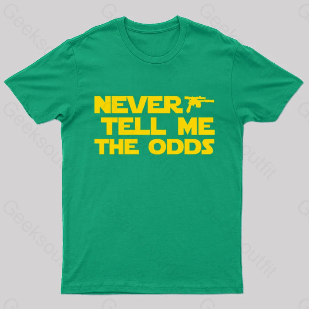 Never Tell Me The Odds Nerd T-Shirt Green / S