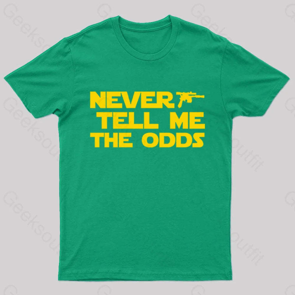 Never Tell Me The Odds Nerd T-Shirt Green / S