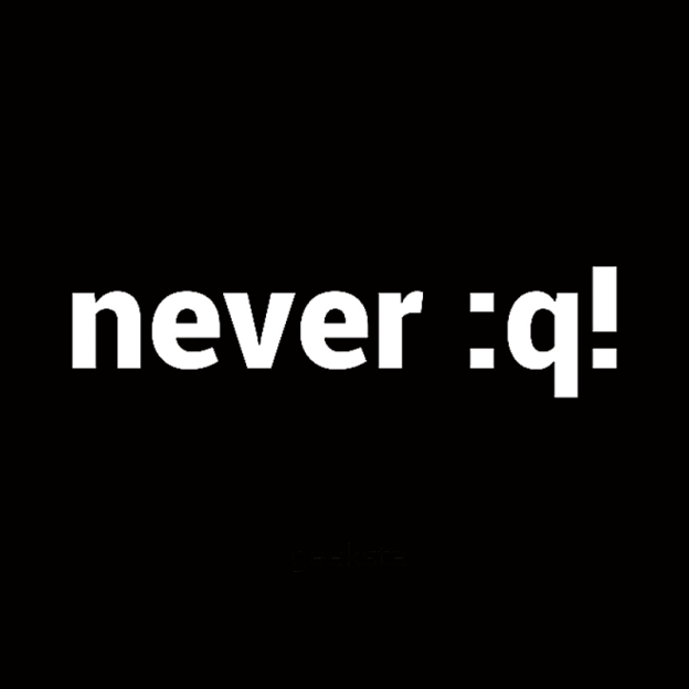 Never:q! T-shirt - Geeksoutfit
