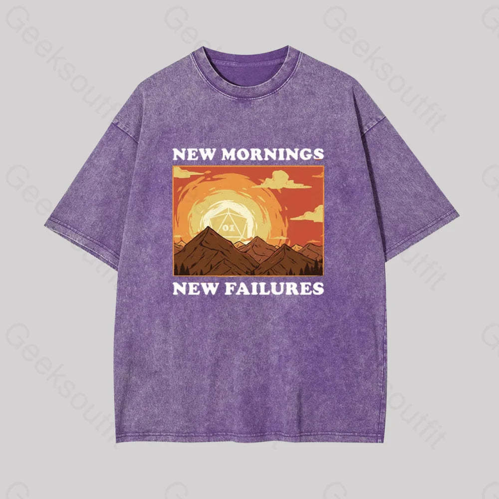 New Mornings Failures Geek Washed T-Shirt Purple / S