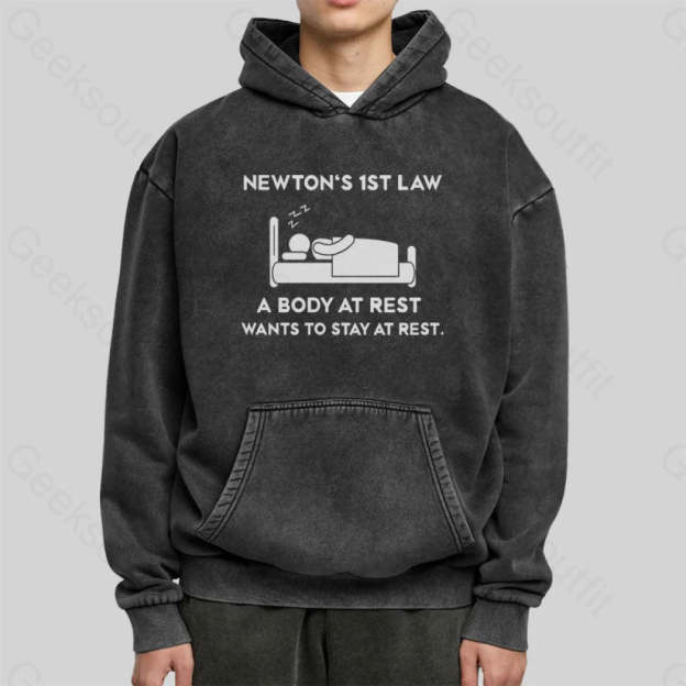 Newton¡¯s First Law Washed Hoodie