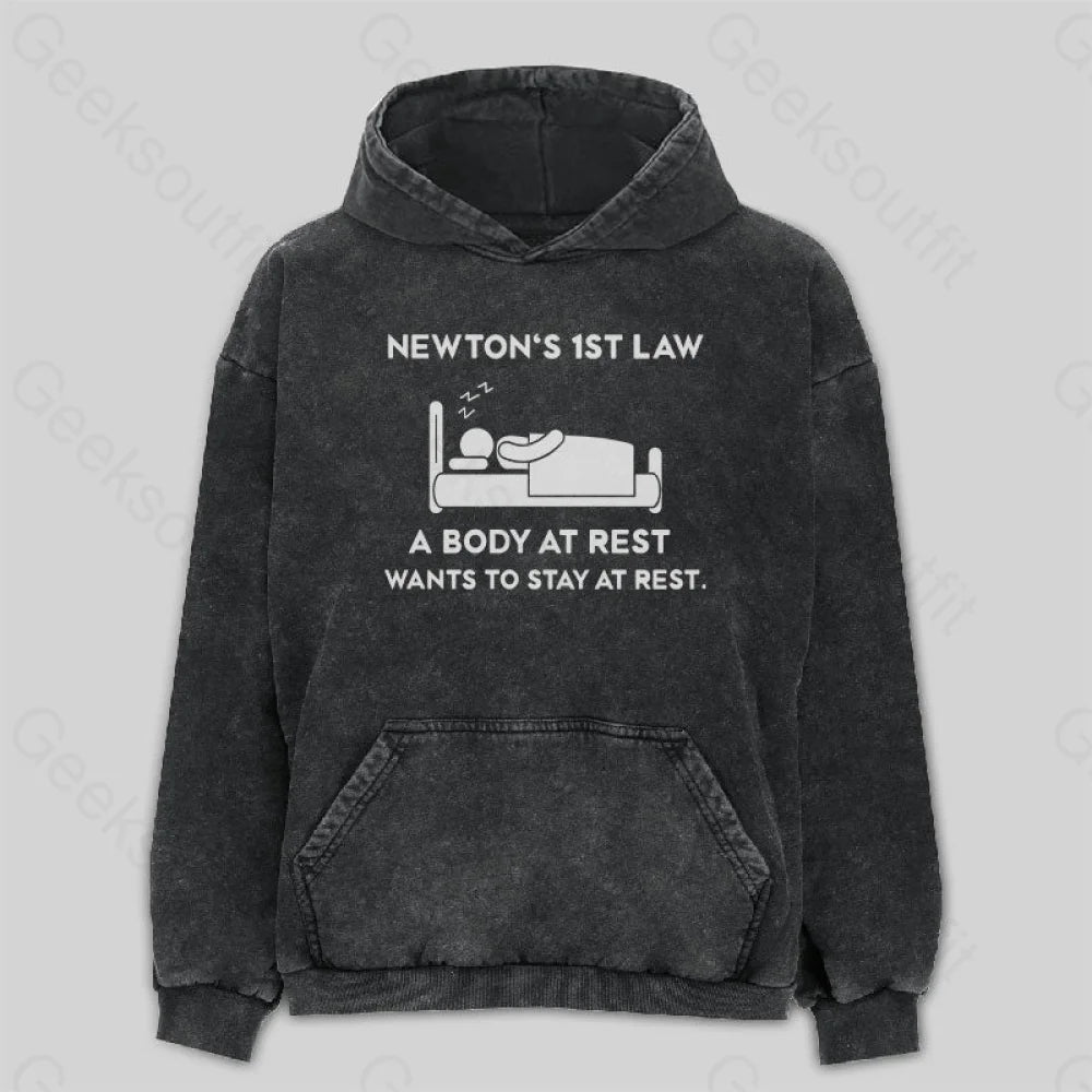 Newton¡¯s First Law Washed Hoodie M
