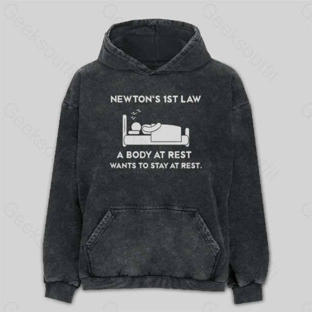 Newton¡¯s First Law Washed Hoodie M