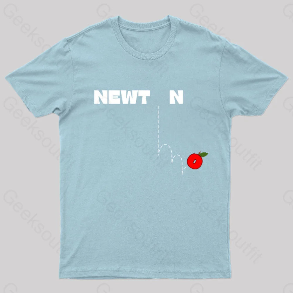 Newton’s Gravity Law Geek T-Shirt Light Blue / S