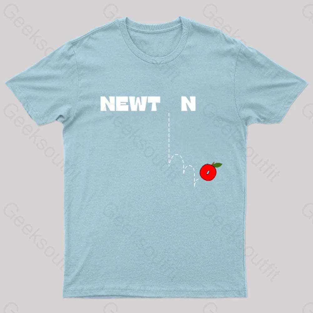 Newton’s Gravity Law Geek T-Shirt Light Blue / S