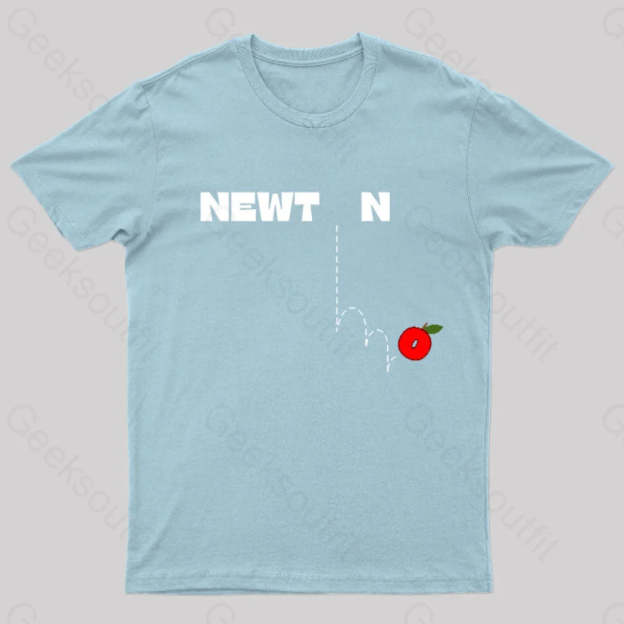 Newton’s Gravity Law Geek T-Shirt Light Blue / S