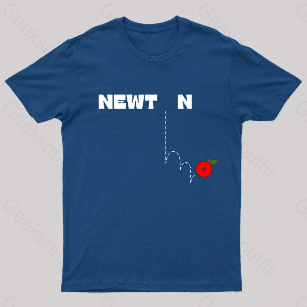 Newton’s Gravity Law Geek T-Shirt Navy / S