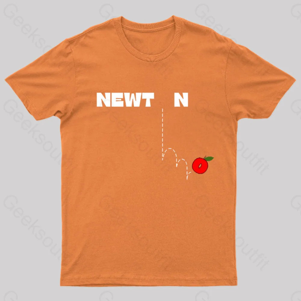 Newton’s Gravity Law Geek T-Shirt Orange / S