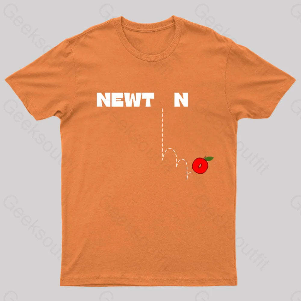 Newton’s Gravity Law Geek T-Shirt Orange / S