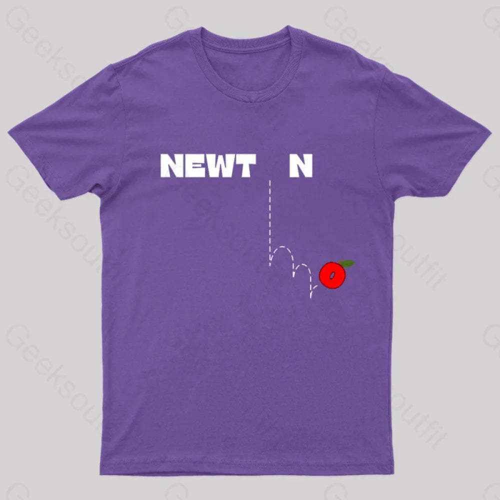Newton’s Gravity Law Geek T-Shirt Purple / S