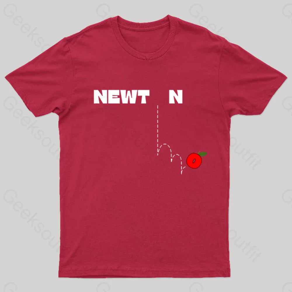 Newton’s Gravity Law Geek T-Shirt Red / S