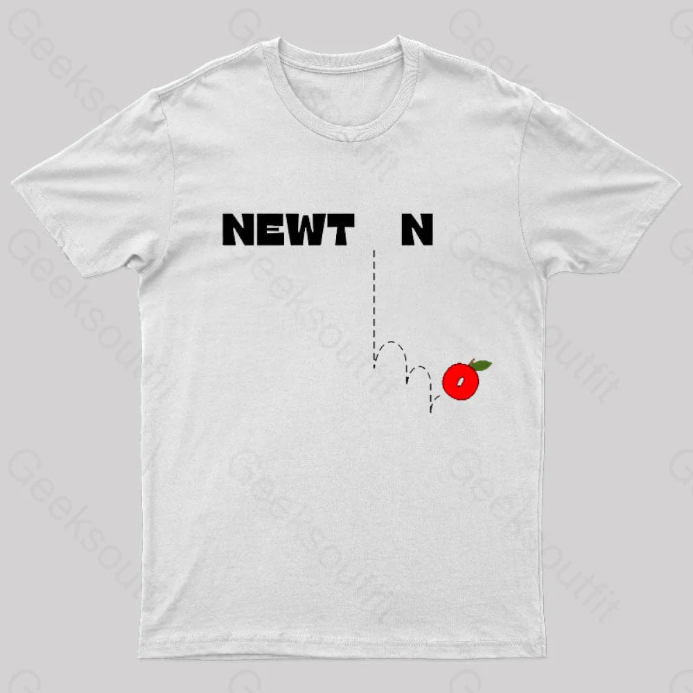 Newton’s Gravity Law Geek T-Shirt White / S