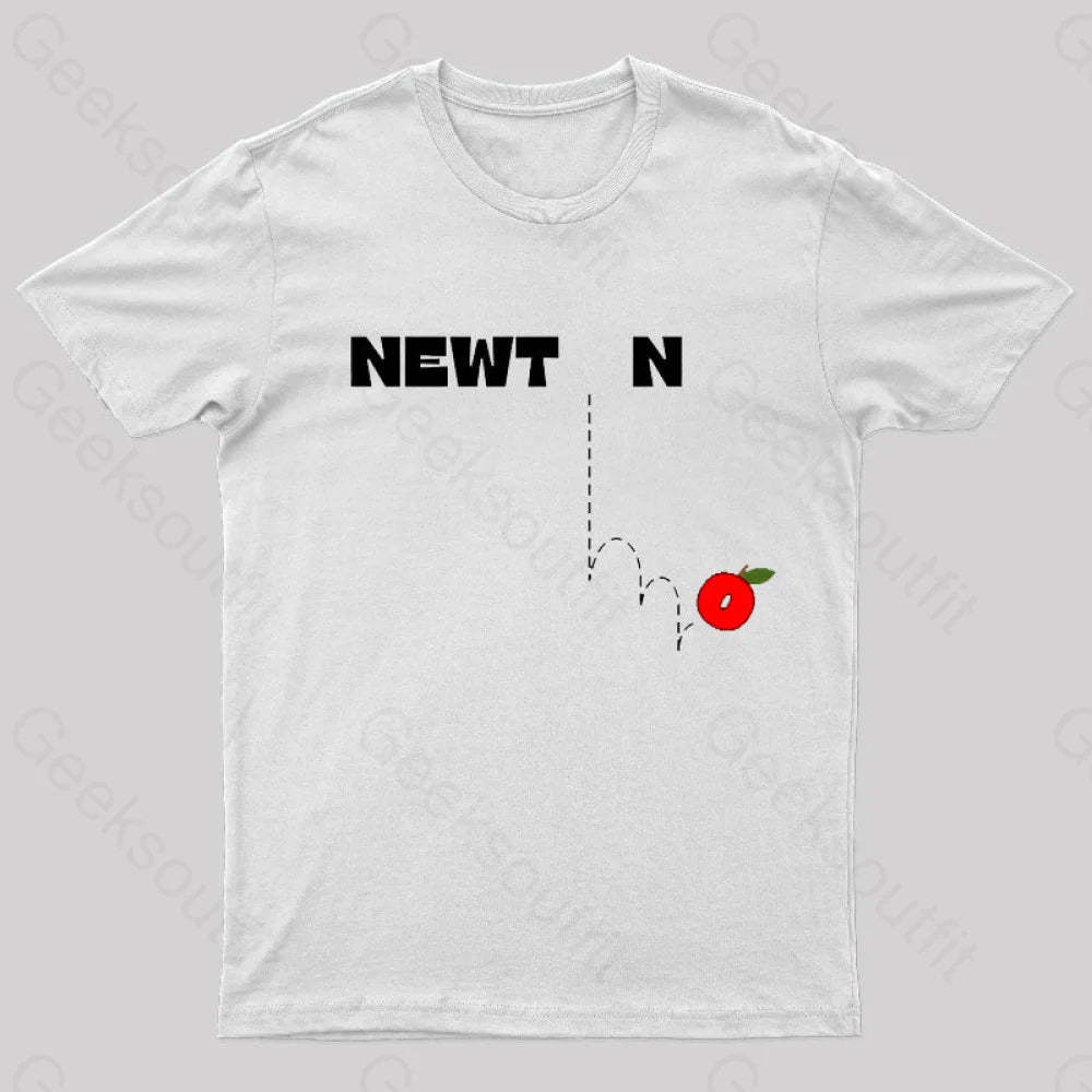 Newton’s Gravity Law Geek T-Shirt White / S