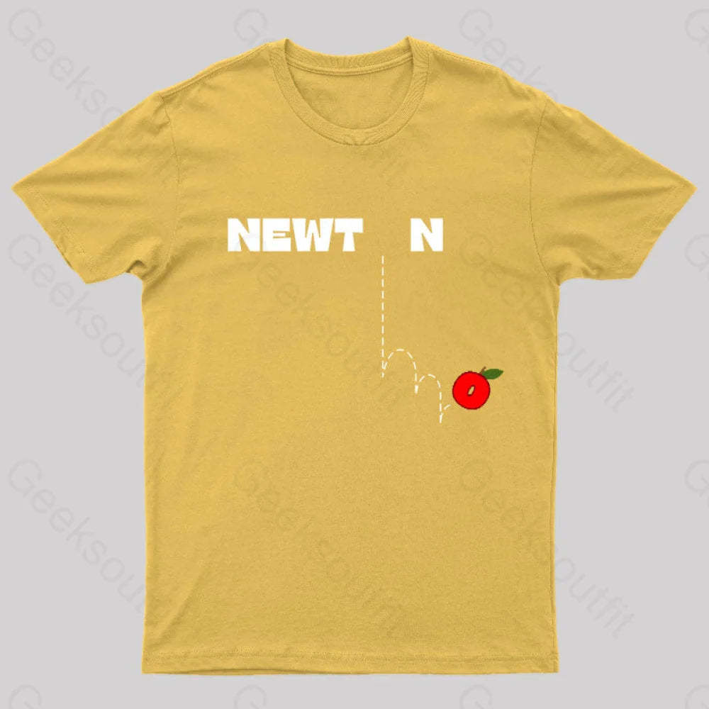 Newton’s Gravity Law Geek T-Shirt Yellow / S