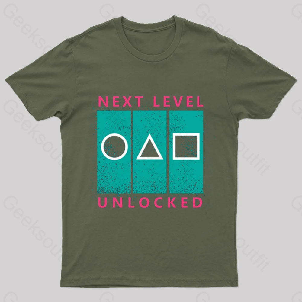 Next Level Unlocked Geek T-Shirt Army Green / S