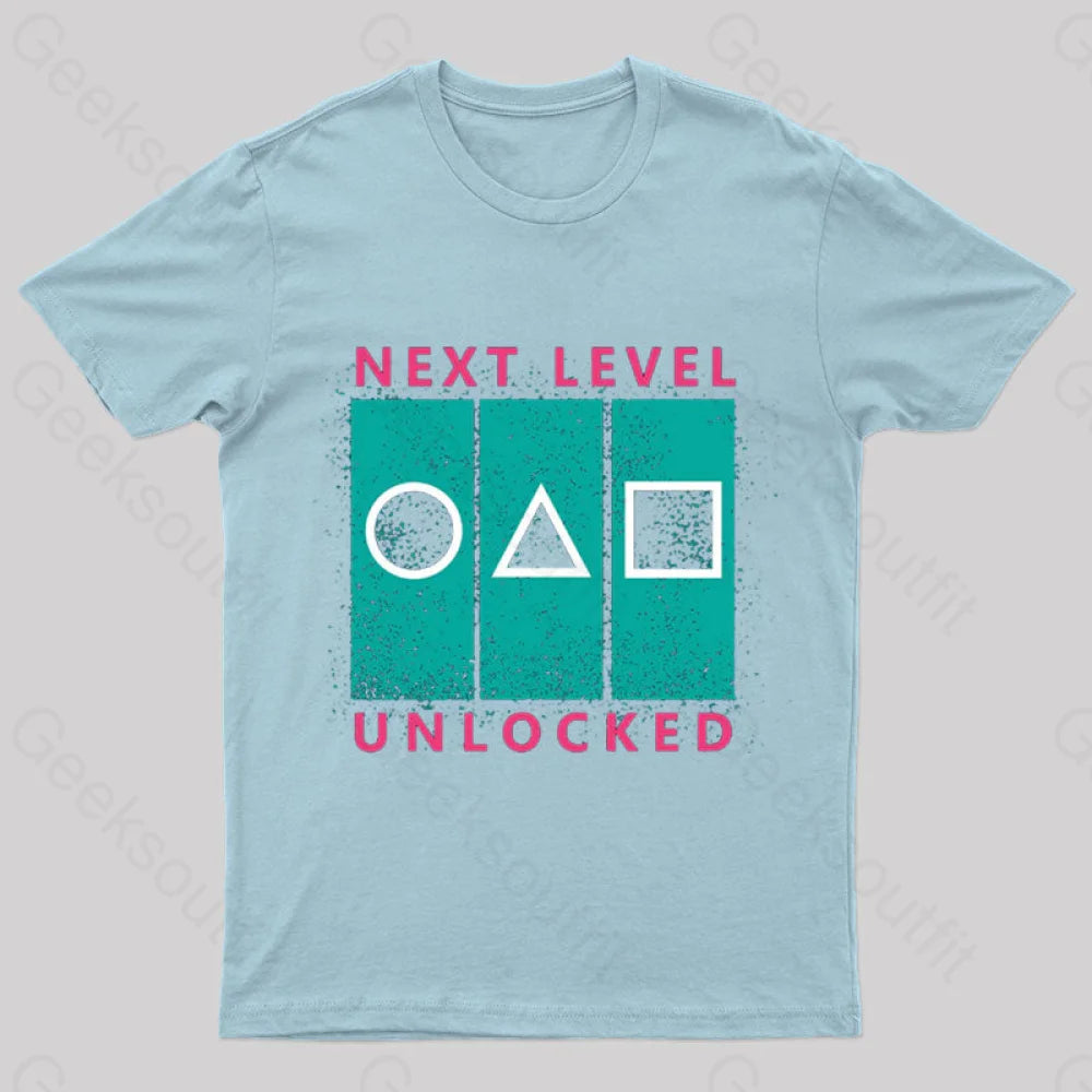 Next Level Unlocked Geek T-Shirt Light Blue / S