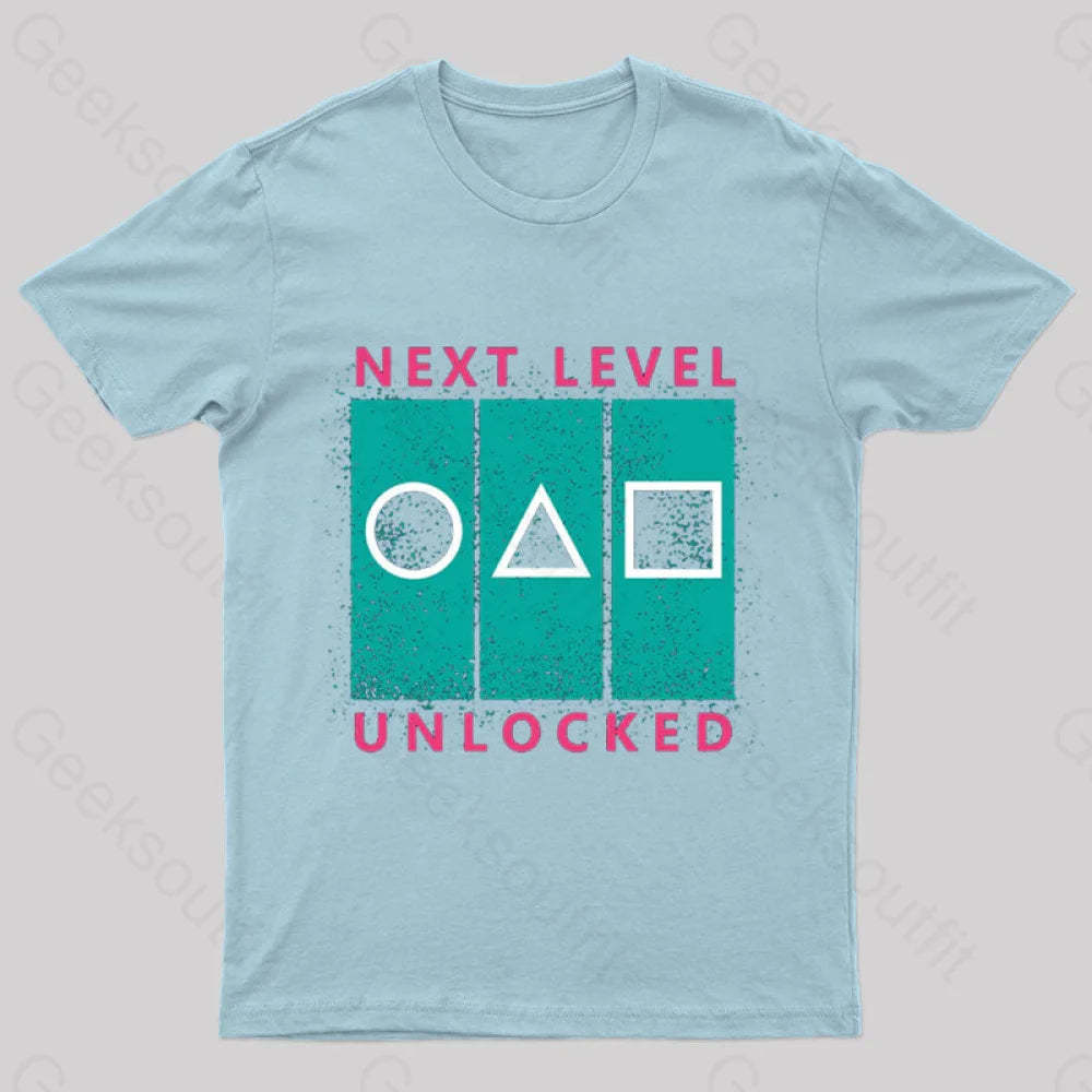 Next Level Unlocked Geek T-Shirt Light Blue / S