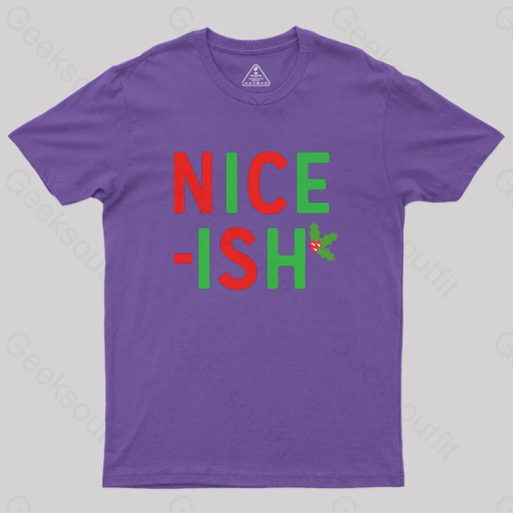 Nice-Ish Geek T-Shirt Purple / S