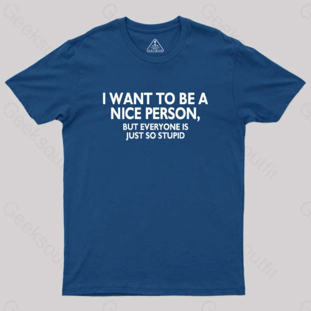 Nice Person Geek T-Shirt Navy / S
