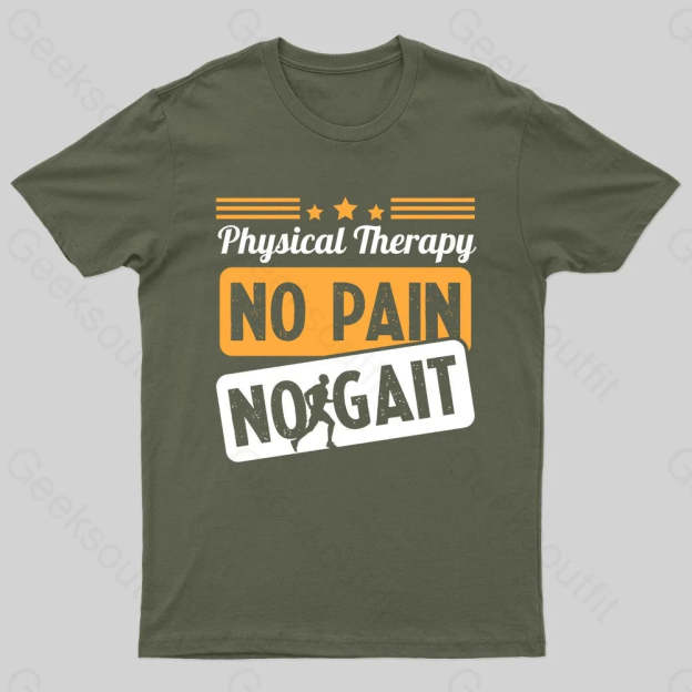 No Pain Gait Geek T-Shirt Army Green / S