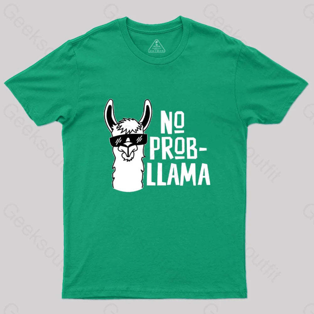 No Prob Llama T-Shirt Green / S
