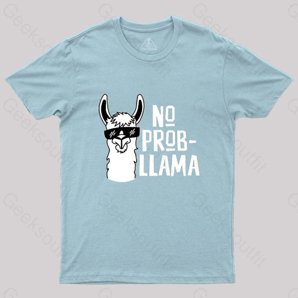 No Prob Llama T-Shirt Light Blue / S