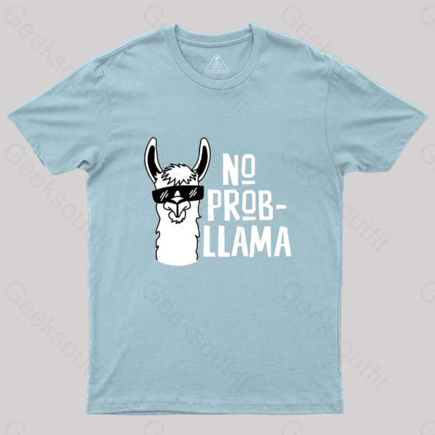 No Prob Llama T-Shirt Light Blue / S