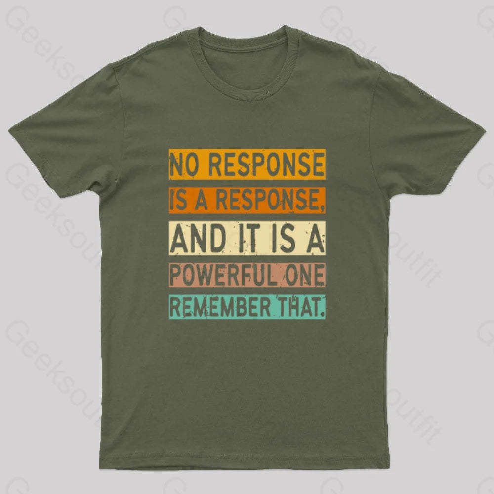 No Response Is A Nerd T-Shirt Army Green / S