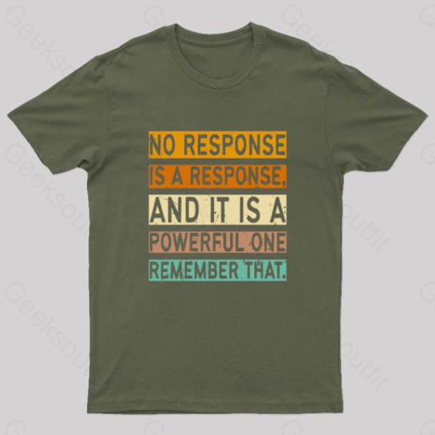 No Response Is A Nerd T-Shirt Army Green / S