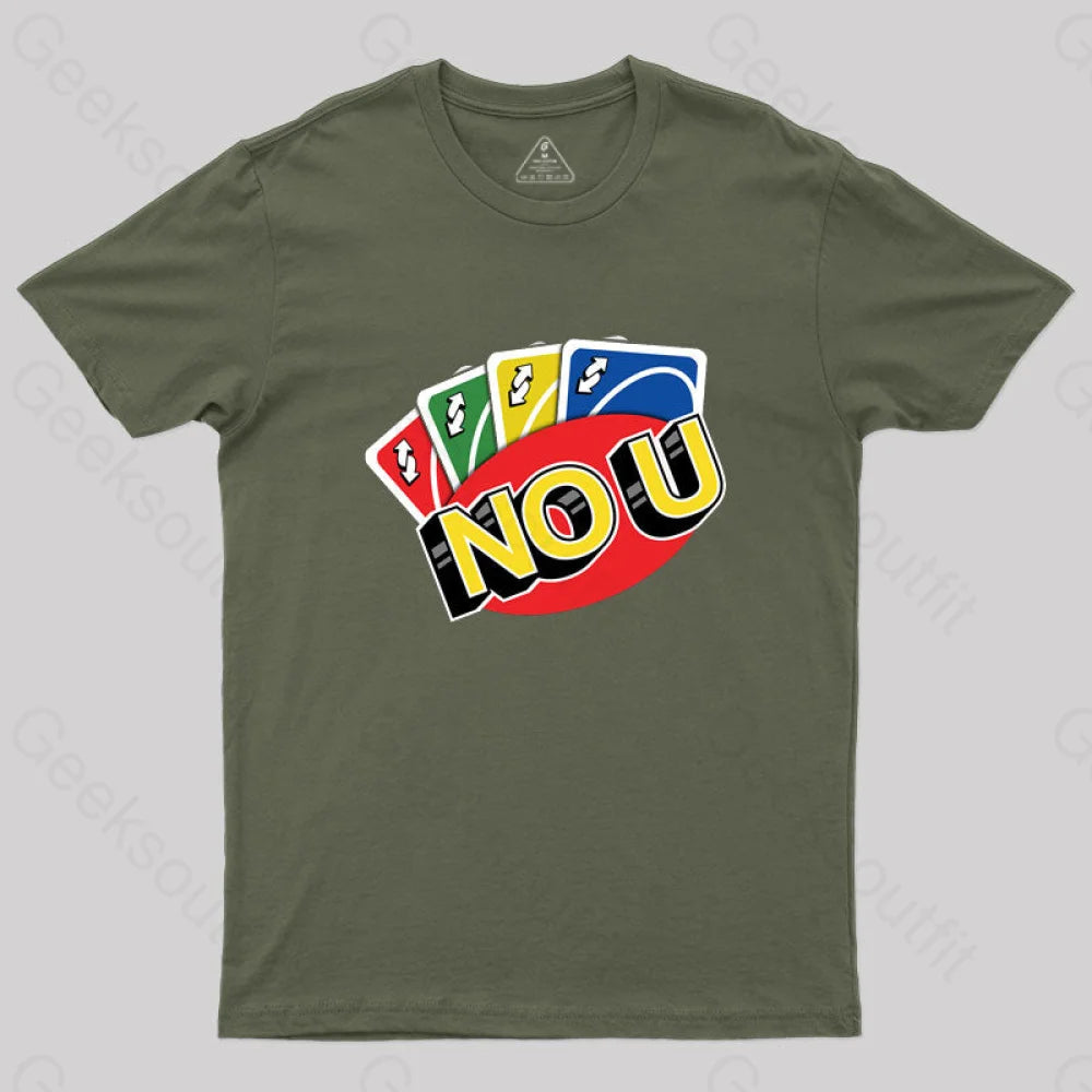 No U Funny Game T-Shirt Army Green / S
