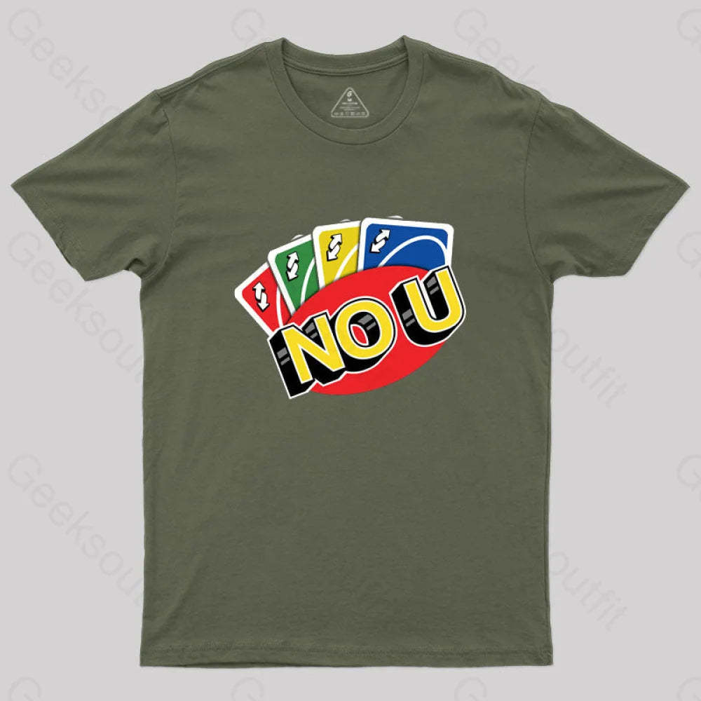 No U Funny Game T-Shirt Army Green / S