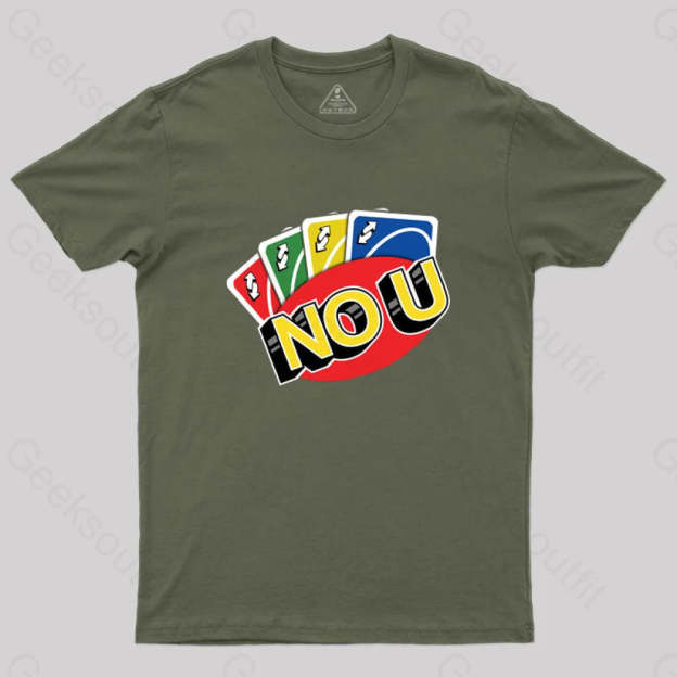No U Funny Game T-Shirt Army Green / S