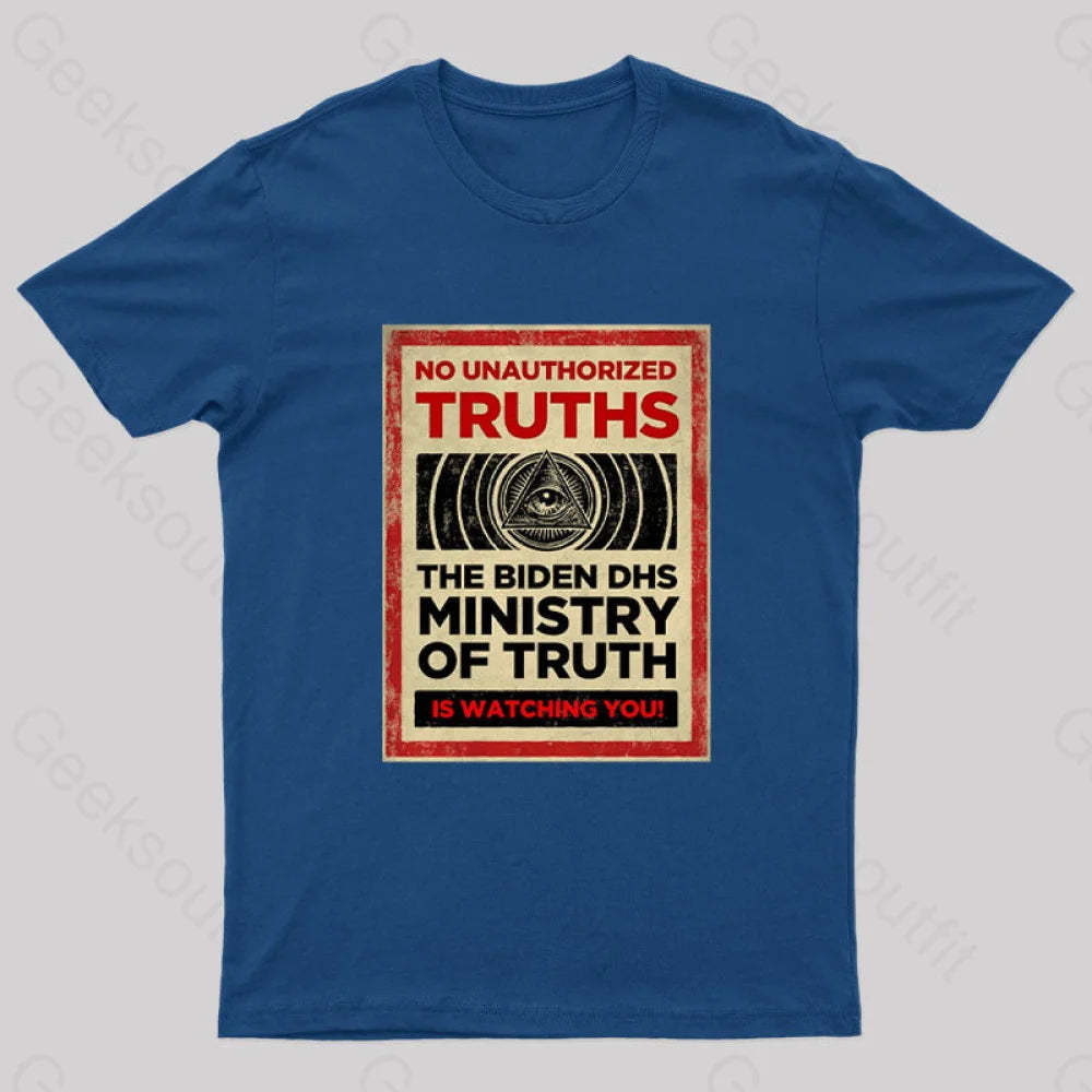 No Unauthorized Truths Nerd T-Shirt Navy / S