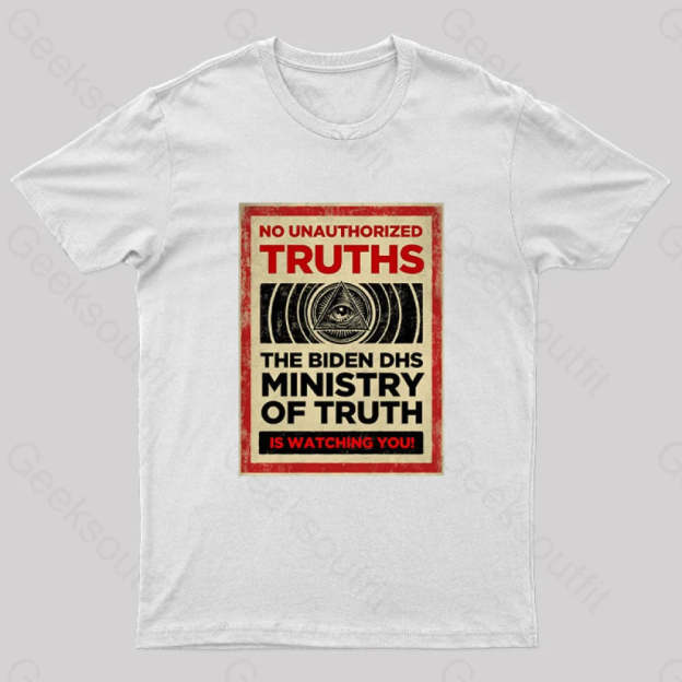 No Unauthorized Truths Nerd T-Shirt White / S