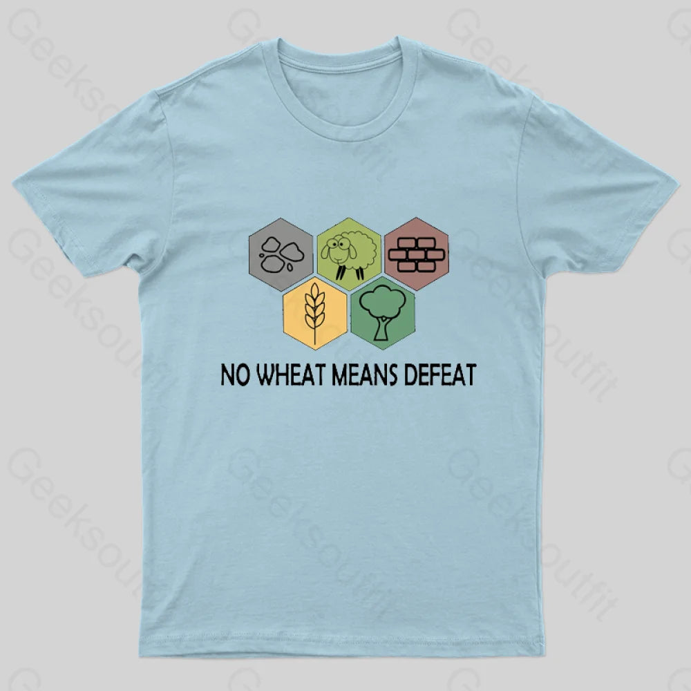 No Wheat Means Defeat Geek T-Shirt Light Blue / S